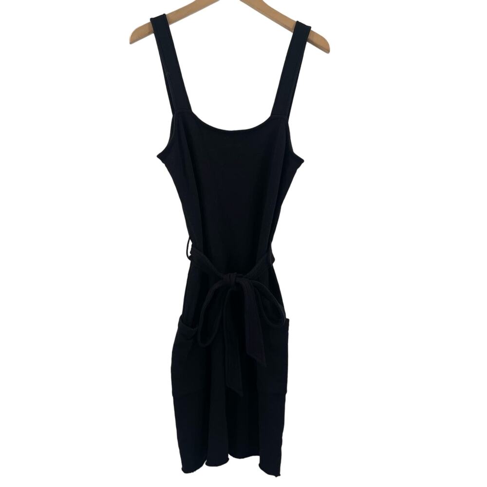 JAK & RAE Dress Size Small Black Jumper Dress Casual Comfy Belted Tank Pockets